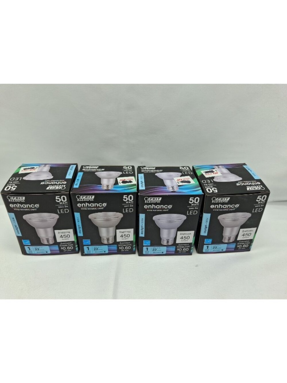 4 Pack - Feit Electric Bulb Lamp, Flood/Spotlight PAR20 Lamp 50 Watt, Dimmable